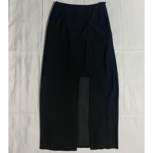 Lauren Taylor Mini Skirt & Sheer Maxi Overlay Black Skirt